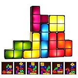 Tetris LED-Lampe stapelbar Tischlampe Mood Light Retro Magic Blocks 3D Puzzles Spielzeug Tetris 7 Farben für Jugendliche, Kinder und Erwachsene, großes Geschenk zum Geburtstag