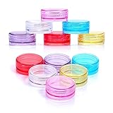 Mini-Flaschen 100 stücke Bunte Lippe Balsam Behälter 2G Tragbare Kunststoff Kosmetische Leere Gläser Flaschen Lidschatten Makeup Sahne Töpfe Geteilte Flasche (Color : Clear, Specifications : 2g)