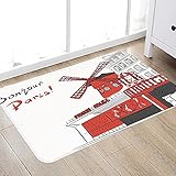 Rutschfester Badteppich aus Mikrofaser Ich Liebe Dich, Vintage Ich Liebe Dich bis zum Mond und zurück Typografie in Cartoon Grunge, Hellgel Bad Absorbent Bad Teppich Decke Küche Bodenmatte 50x80