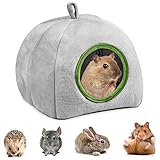 Meerschweinchen-Bett Kleintier-Winterhaus Meerschweinchen Haus Weicher Warm Haustier Nest Kuschelhöhle für Hamster Meerschweinchen Chinchillas kleine Kaninchen Kleintierbett （21 x 20 cm,Grau ）