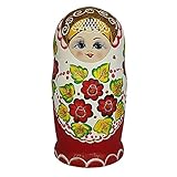 Russische Verschachtelungspuppen, die verschachtel 10 stücke Russische Nesting Puppen, rote Blume & grüne Blatt Prinzessin Holz Handgemachte Spielzeug Matryoshka Für Kinder Weihnachten Muttertag M