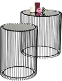 Kare Design Beistelltisch Wire Schwarz (2/Set) Ø44cm, 46x45x45