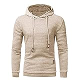 YSFWL Kapuzenpullover Herren Hoodie Slim Fit Einfarbig Casual Sweatshirts Langarm Pullover Mit Kapuze Einfarbig Hoodie Kariert Sweatjacke MäNner Hooded Sweat Pulli Langarmshirts Bequeme Herbst W