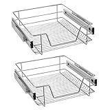 Asina 2 Stück Teleskop Schublade, Teleskopschublade Küchenschublade, Schrankauszug Ausziehbare, Korbauszug, Schublade, Schlafzimmerschränke Vollauszug, Für 50cm Schrankauszug Reg