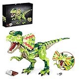 CNZZY Dinosaurier-Serie Dilophosaurus Modell mit Soundmodul, Kreative DIY Simulation Mighty Animal Assembly Bricks Spielzeug 2075Pcs Kompatibel mit Leg