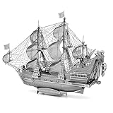 Fascinations Metal Earth ICX009 - 502894, Queen Anne's Revenge, Konstruktionsspielzeug, 2 Metallplatinen, ab 14 J