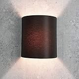 Wandleuchte Loft im modern Stil braun Stoffschirm 1x E27 bis max. 60W 230V Wandlampe innen kompakt Beleuchtung Wohnzimmer S