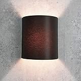 Wandleuchte Loft im modern Stil braun Stoffschirm 1x E27 bis max. 60W 230V Wandlampe innen kompakt Beleuchtung Wohnzimmer S