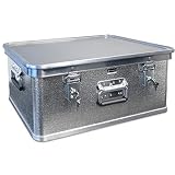 Alubox mit Deckel, 73 L – abschließbar – Profi-Transportkiste für empfindliches Equipment & Waren – stapelbare Kiste aus Aluminium – Box mit Tragegriffen – Made in Germany