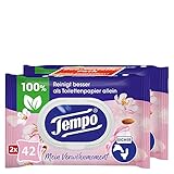 Tempo feuchte Toilettentücher Mein Verwöhnmoment: Mandelmilch und Panthenol, Duo Pack, 2 x 42 Tü