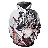 BLZQA Unisex 3D Hoodie Druck Pullover Kapuzen Herren Sweatshirt Hoodie Hoody S-5XL -Fuchs M