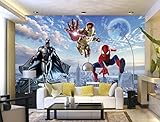 WallDiy Benutzerdefinierte 3d-fototapete Batman Iron Man Tapete Spider Man Wandbilder Jungen Schlafzimmer Wohnzimmer Tv Hintergrund Wand Raumdekor Breite200cm * Höhe200