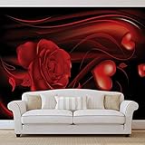 Herz Rose Abstrakt - Forwall - Fototapete - Tapete - Fotomural - Mural Wandbild - (300WM) - XXL - 368cm x 254cm - Papier (KEIN VLIES) - 4