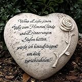 Herz Grabschmuck mit Gravur Trauerspruch und R