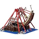 EWWEEQQ Piratenschiff Modulares Gebäudeset mit Motor 2389-teiliges Vergnügungspark-Piratenschiff-Spielzeug für Kinder und Enthusiasten MOC-67413 kompatibel mit Leg