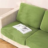 Sofa-Sitzkissenbezüge mit Schottenmuster, Couch-Kissenbezüge für einzelne Kissen, unabhängige Sofa-Sitzkissenbezüge, Stretch-Ersatz (Chaisela), Grü