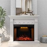 JIESD-Z Elektrokamin, Elektrischer Kamin mit Heizung, Wandkamin (LED Flamme, Timer, Fernbedienung und Touchscreen, 750/1500W Leistung), Schwarz, 71cm, E-Kamin für Wohnzimmer S
