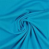 1 Meter Jersey Baumwolljersey Uni Farben, 220g/m², Öko-Tex Standard 100, Stoffe, 330g/lfm (7030 Türkis)