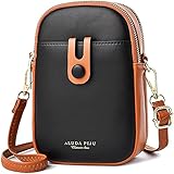 Handytasche Umhängetasche Leder Handy Tasche zum Umhängen Damen mit Geldbörse Schultertasche Handy Umhängetasche Klein Kompatibel mit iPhone 12 pro/12/11 pro, Samsung Galaxy S21, Handy bis zu 6,7 Z