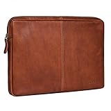 ROYALZ Tasche für Odys Winpad 12 | Odys Prime Win 12 inkl. Tastatur Ledertasche Lederhülle Schutztasche Schutzhülle Cover Hülle Sleeve Mappe Folio Retro Vintage Leder Cognac b