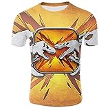 3D T-Shirt Jurassic Park T-Shirt Herren Sommerkleidung Dinosaurier Gelbe T-Shirts Coole Baumwolle Schwarz Top T-Shirts Herren T-Shirt Plus 4XL-XXS