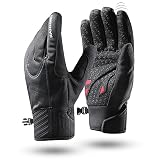Rahhint Handschuhe Herren Winter Fahrradhandschuhe Damen Winterhandschuhe Warme Wasserdicht rutschfeste und Stoßdämpfende MTB Fahrrad Handschuhe für Radfahren Wandern, Schw