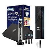 Oral-B Genius X Elektrische Zahnbürste/Electric Toothbrush, 4 Aufsteckbürsten, 6 Putzmodi für Zahnpflege, künstliche Intelligenz & Bluetooth-App, Lade-Reiseetui, Luxe Edition,