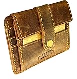 flevado Vintage Mini Geldkarten Geldbörse Wildleder Brieftasche im handlichen Format Party Leder w