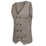 Xshuai RTE Herren Anzug Weste Jacke Wollzweireihiger Weste Anzug Retro Weste Modern Luxus Stilvoll Anzugjacke Smoking Anzugw