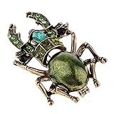 Colcolo Emaille Strass Insekten Revers Pin Brosche Schmuck Kleidung Zubehör für Freizeitshirts, Kleid - Grü