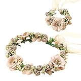 JMITHA Blumen Stirnband Blumenkranz Blumenkrone Hair Hoop Braut Stirnband Blumen Haarkranz Braut Brautjungfern Haarband für Damen Mädchen Festival Hochzeit (HuaHuan-sh-11)