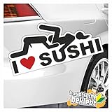KIWISTAR I Love Sushi in 7 Größen erhältlich Aufkleber Mehrfarbig Sticker Funsticker C