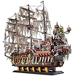 PLEX Piratenschiff Modell, 3653 Bauset, Der Fliegende Holländer Segelschiff, Kompatibel mit Leg