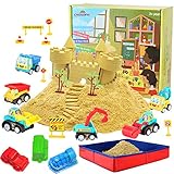 CROSOFMI Magic Sand Für Kinder Set Spielsand Faltbarer Sandkasten für Jungen Mädchen 3 4 5 6 7+ J