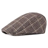 Demarkt Vintage Gatsby Flatcap Schiebermütze Cabbie Ivy Flat Cap Golfermü