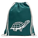 Kiwistar - Polygon Schildkröte Figur Tier Art Turnbeutel Fun Rucksack Sport Beutel Gymsack Baumwolle mit Ziehg