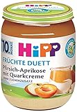 HiPP Bio Früchte-Duett Pfirsich-Aprikose mit Quark-Creme, 160 g