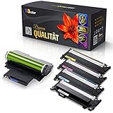 4X Print-Klex Toner CLT406 & Trommel CLTR406 kompatibel für Samsung Xpress C467 W Xpress SL-C460 FW Xpress SL-C460 Series Xpress SL-C460 W Xpress SL-L467 W CLT-R406 & CLT-406 BKCMY Farblos - C