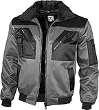 Pilotenjacke 4 in 1, Grau/Schwarz , 4XL