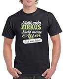 Comedy Shirts - Nicht mein Zirkus, Nicht Meine Affen. TUT Mir leid! - Herren T-Shirt - Schwarz/Weiss-Grün Gr. XXL