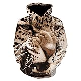 SHUAIFA Unisex 3D Novelty Printed Creative Tiger Portrait Graphic Long Sleeve Pullover Hoodies Hooded Sweatshirts with Pocket for Men Women We - 361 XXXXL