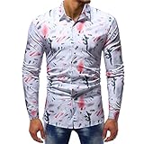 Freizeithemden Herren Urban Trend Mode Biene Druck Longsleeve Herren Strandshirt Herbst Winter Slim Fit Revers Strickjacke Alle Jahreszeiten All-Match Männer Shirt AQ-02 3XL