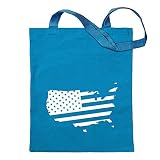 Kiwistar Flagge der Vereinigten Staaten Tragetasche Baumwolltasche Stoffbeutel Umhängetasche Langer Henk
