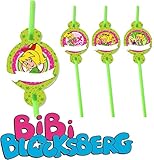 DH-Konzept 8 Papier-Trinkhalme * BIBI Blocksberg * mit Namensschild für Kinderparty und Kindergeburtstag | Hexe Streiche Straws Strohhalme Party Set Marita Florian M