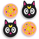 Owngen Niedliche Daumengriffkappen für Nintendo Switch/Lite, Kawaii Magic Moon Joystick Button Stick Cover 3D Analog Ergonomische Kappe für NS Controller Joy-Cons (Luna)