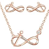 CPSLOVE Damen mädchen Halskette Ohrringe, Infinity Symbol-Anker Serie Schmuck-Sets, 925 silber halskette ohrringe, Unendlichkeitssymbol-Anker anhänger ohrringe, Eingelegter Zirk