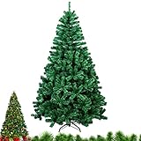 Weihnachtsbaum Künstlich 150cm PVC mit 450 Spitzen, Tannenbaum Künstlicher Naturgetreu Artificial Christmas Tree Christbaum PVC, Künstlicher Weihnachtsbaum Drinnen Draußen mit Faltbar M