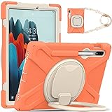 HAOXUAN Galaxy Tab A7 10,4' Tablet Pc Hülle [SM-T500/T505/T507] Stoßfest Und Langlebig [Stifthalter] [drehbarer Tragbarer Ständer] 2020 Samsung Galaxy Tab A7 10.4 Ganzkörper-schutzhülle,Orang