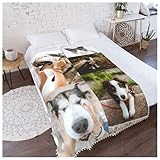 Fotodecke mit Eigenem Foto Super Weich - Decke Selbst Gestalten Bedrucken Lassen Kuscheldecke Personalisierte Geschenk für Freunde Familie Geburtstag W