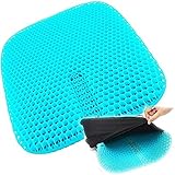 Gel Sitzkissen Cool Atmungsaktiv Sitzkissen Mit Rutschfester Stoffhülle und innovativem Wabengelpad， Gelkissen für Büro , Auto , R